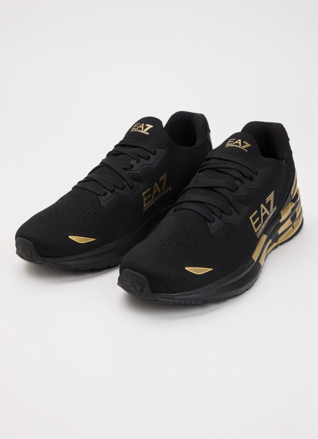 Armani Sneaker met gebreid bovenwerk - detail zwart