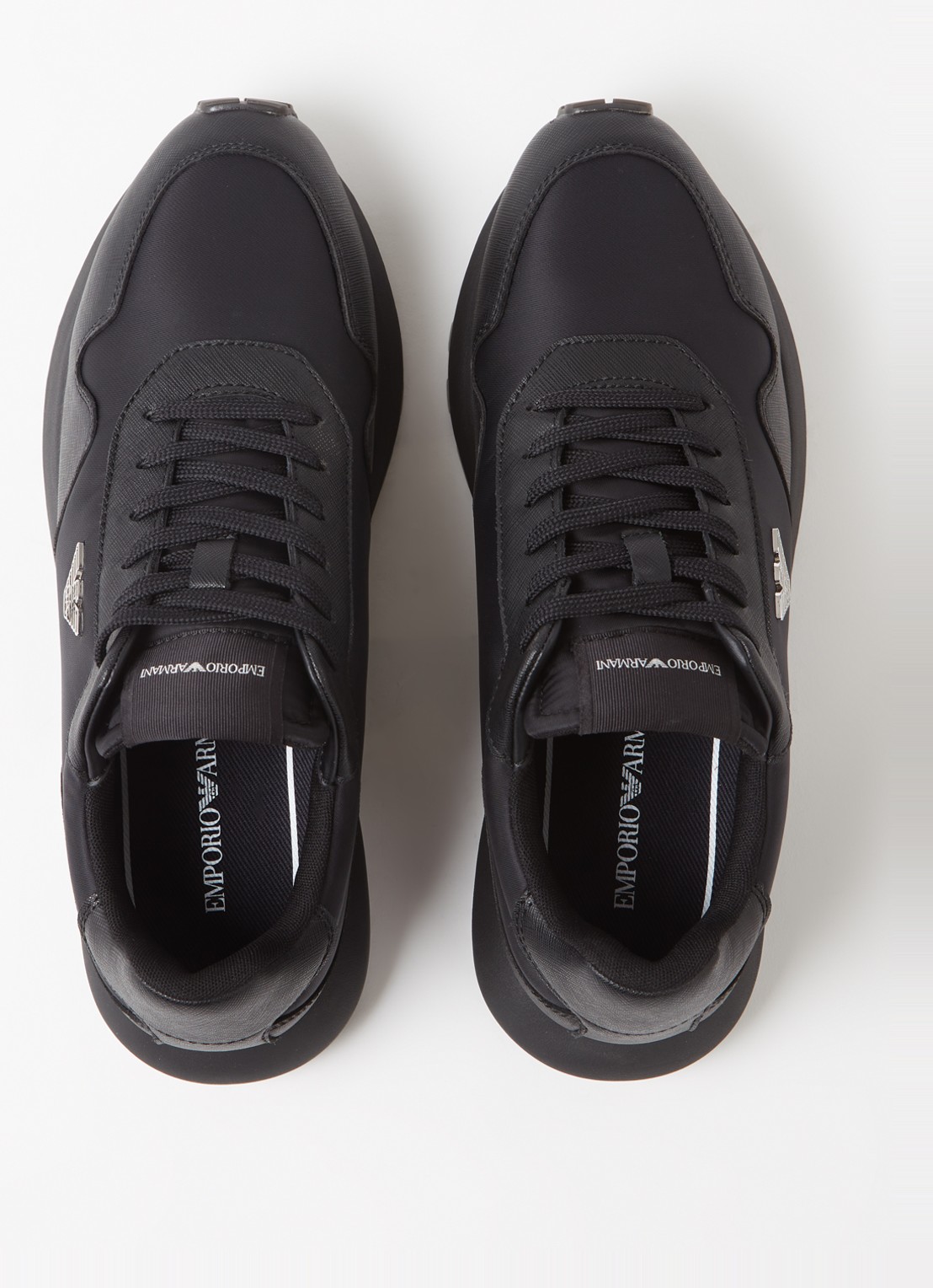 Armani Sneaker met kalfsleren details en logo - detail 4 zwart