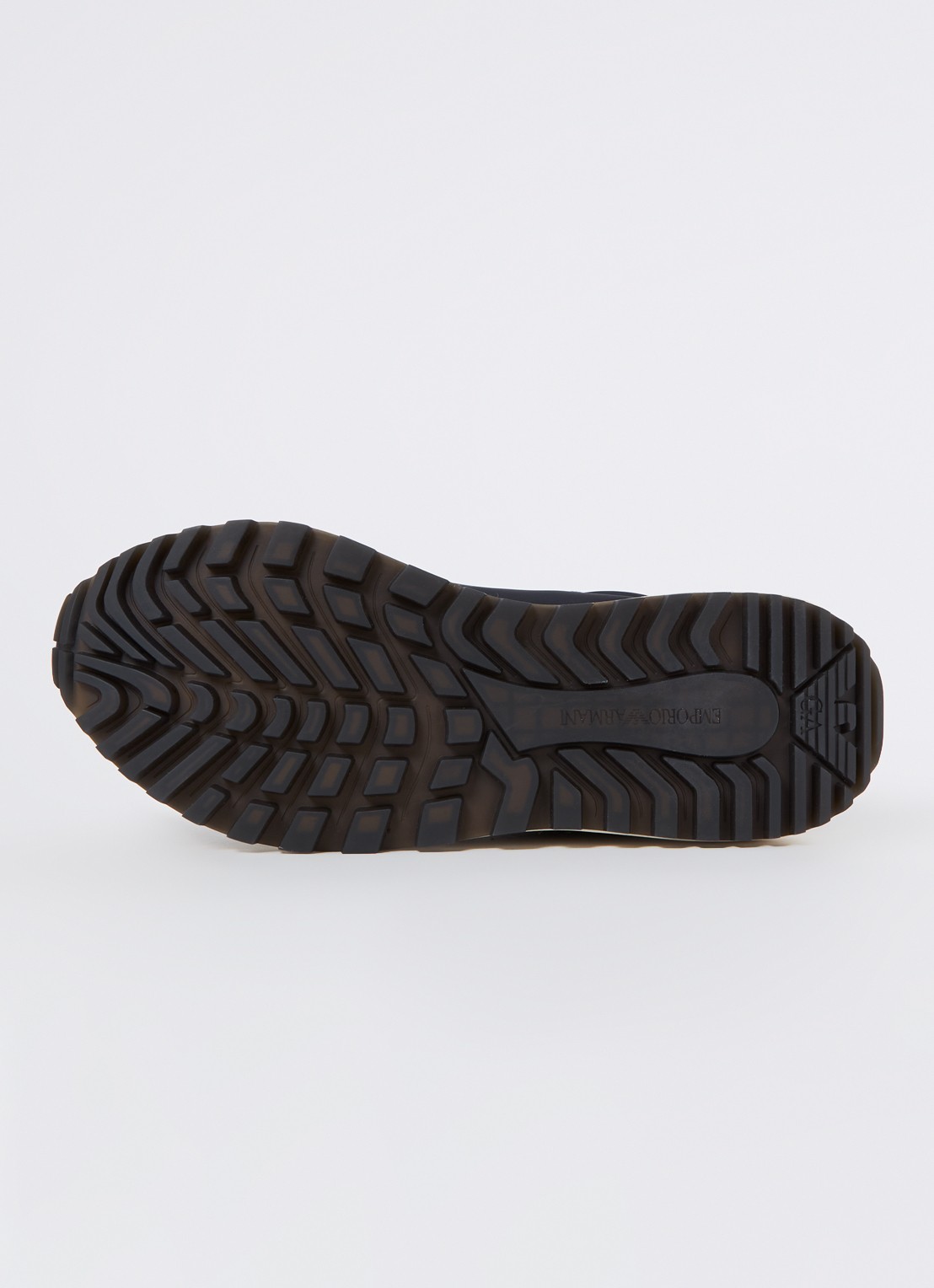 Armani Sneaker met kalfsleren details en logo - detail 3 donkerblauw