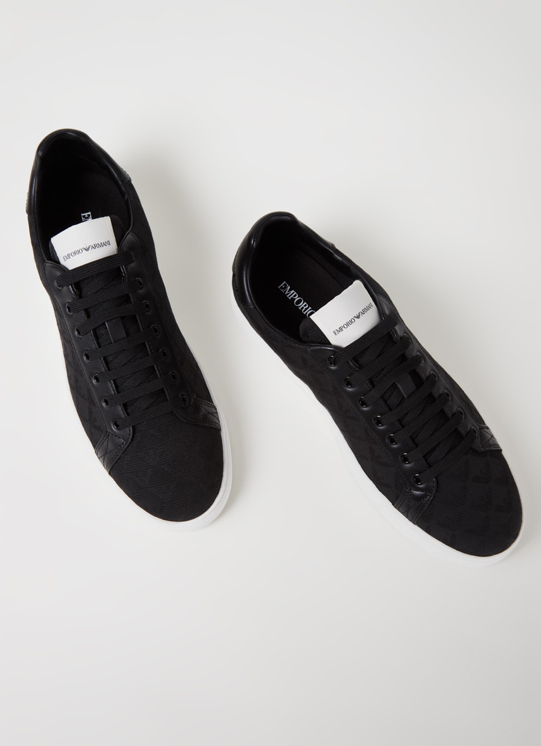 Armani Sneaker met leren details - detail 2 zwart