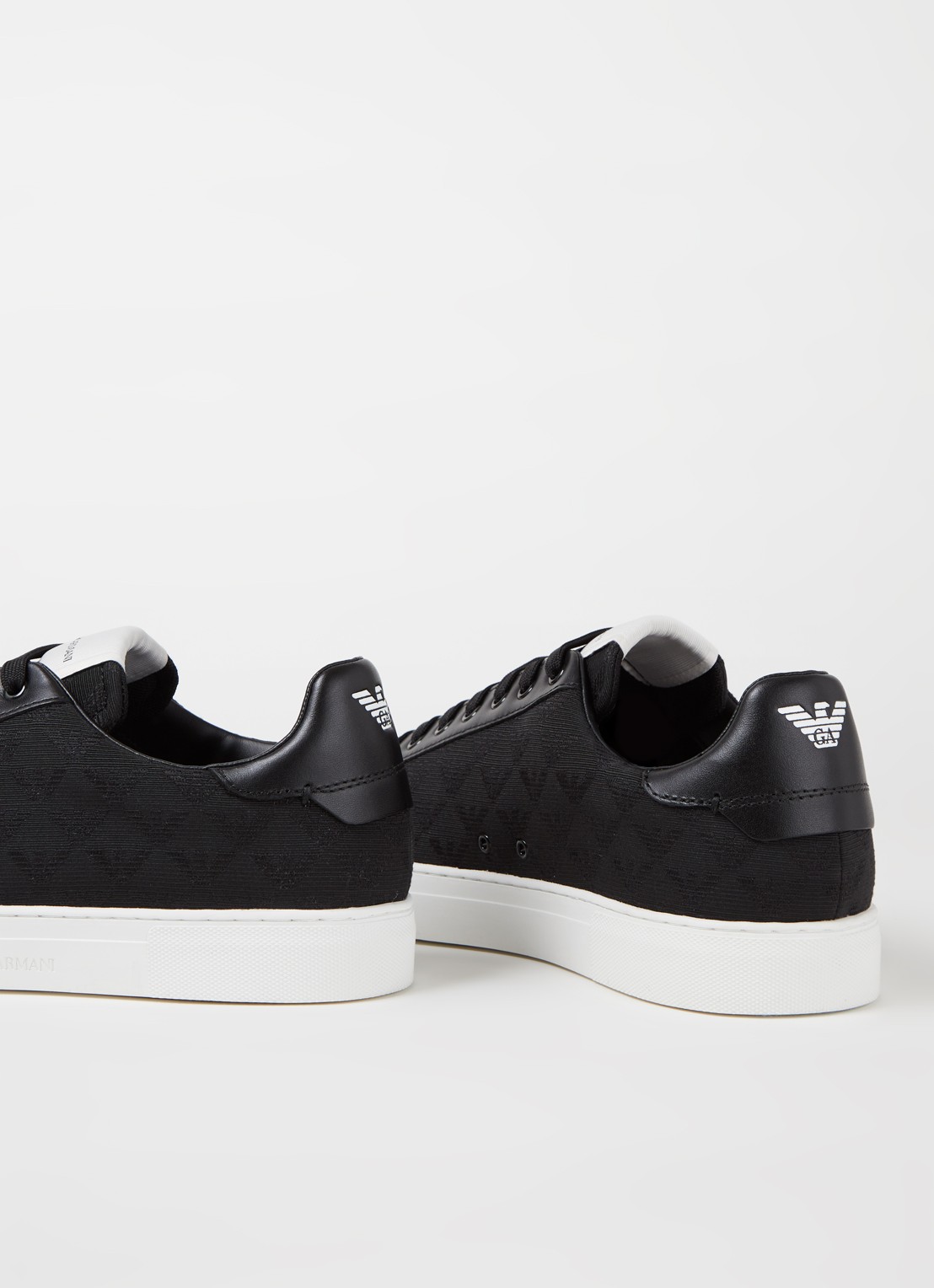 Armani Sneaker met leren details - detail 3 zwart