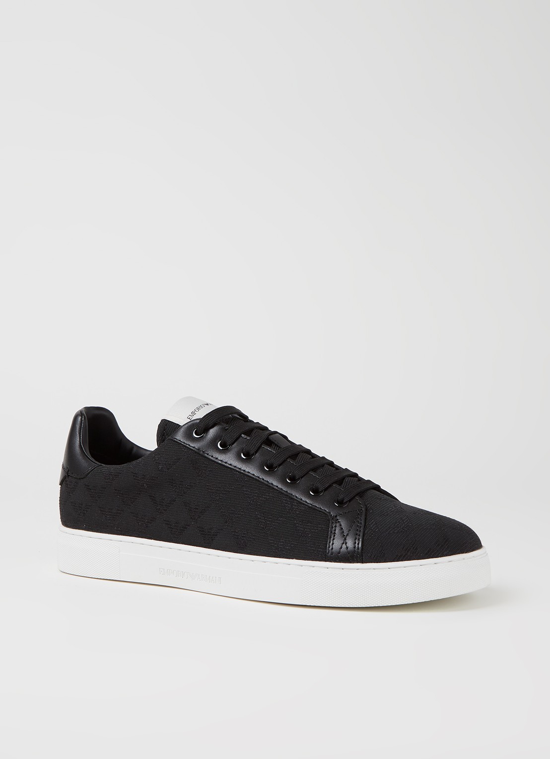 Armani Sneaker met leren details - voorkant zwart