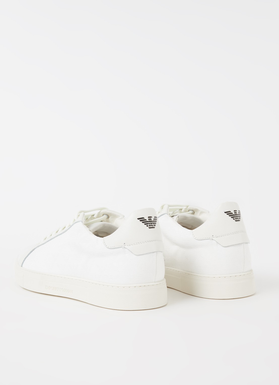 Armani Sneaker met leren details - detail 3 gebroken wit