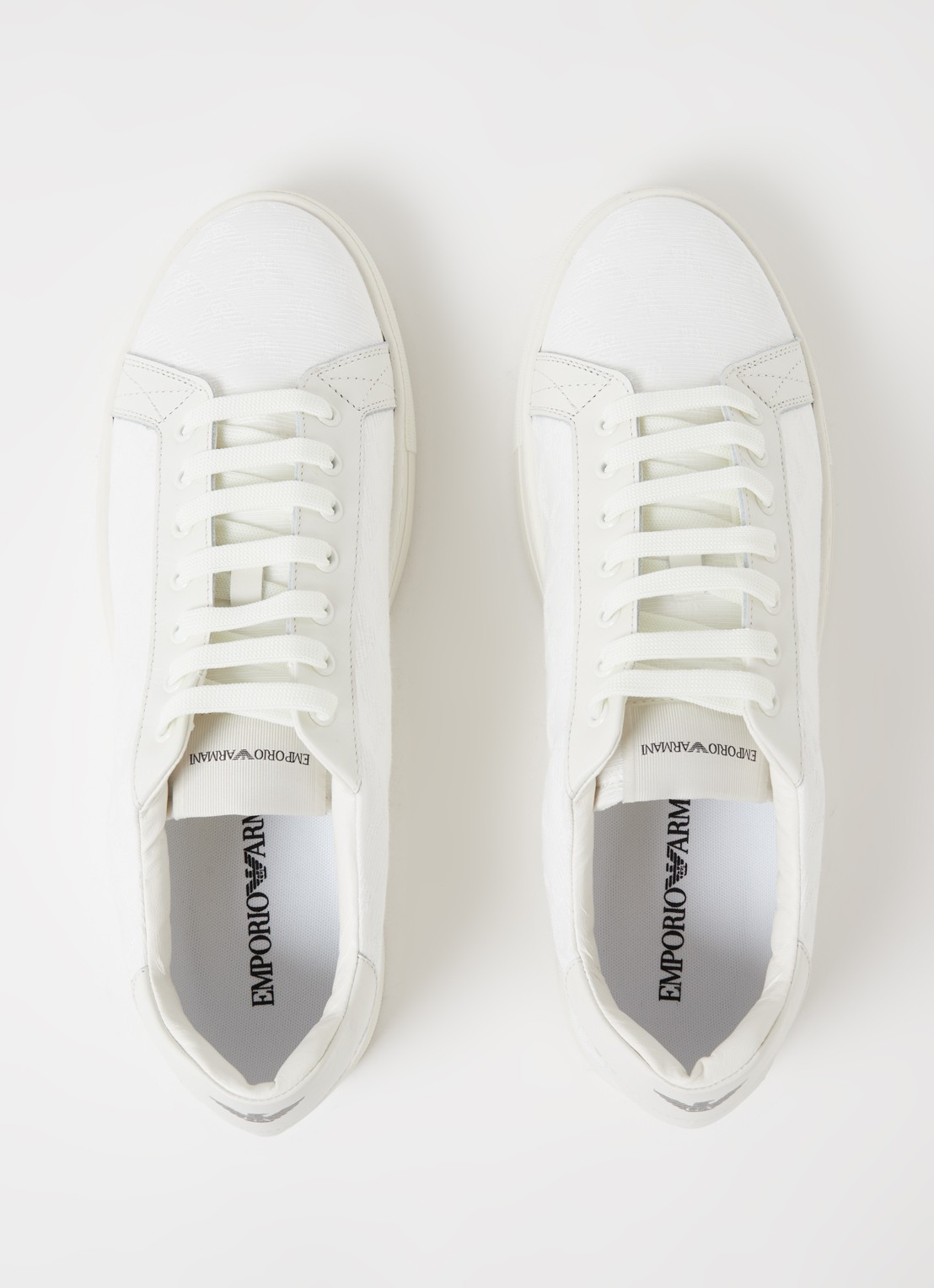 Armani Sneaker met leren details - detail 4 gebroken wit