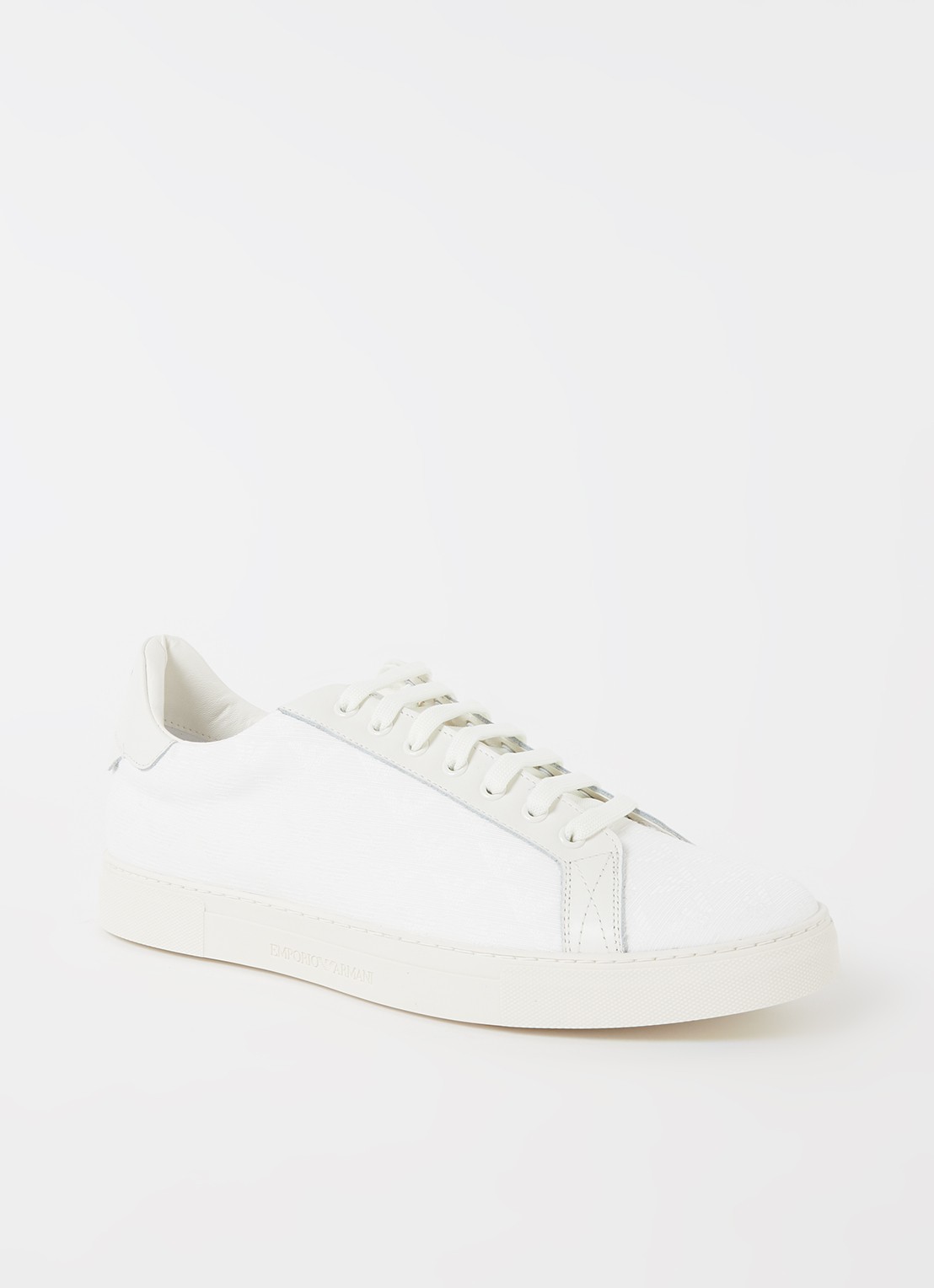 Armani Sneaker met leren details - voorkant gebroken wit