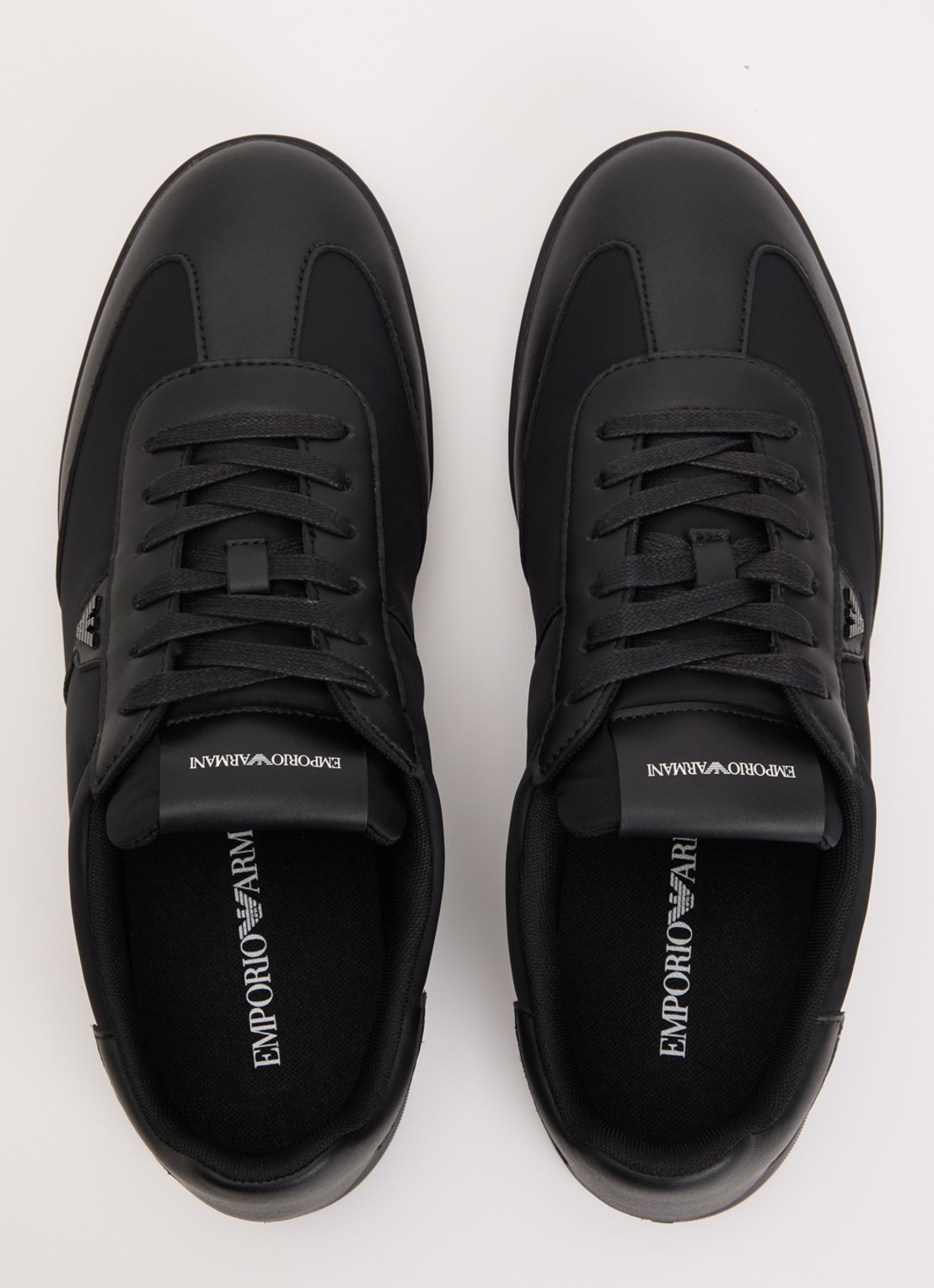 Armani Sneaker met leren details - detail 4 zwart