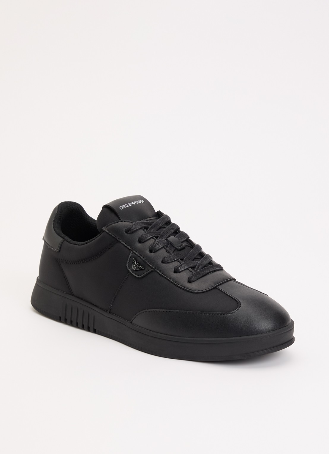 Armani Sneaker met leren details - voorkant zwart