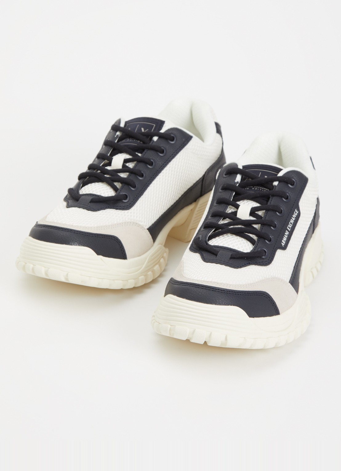 Armani Sneaker met leren details - detail 2 gebroken wit