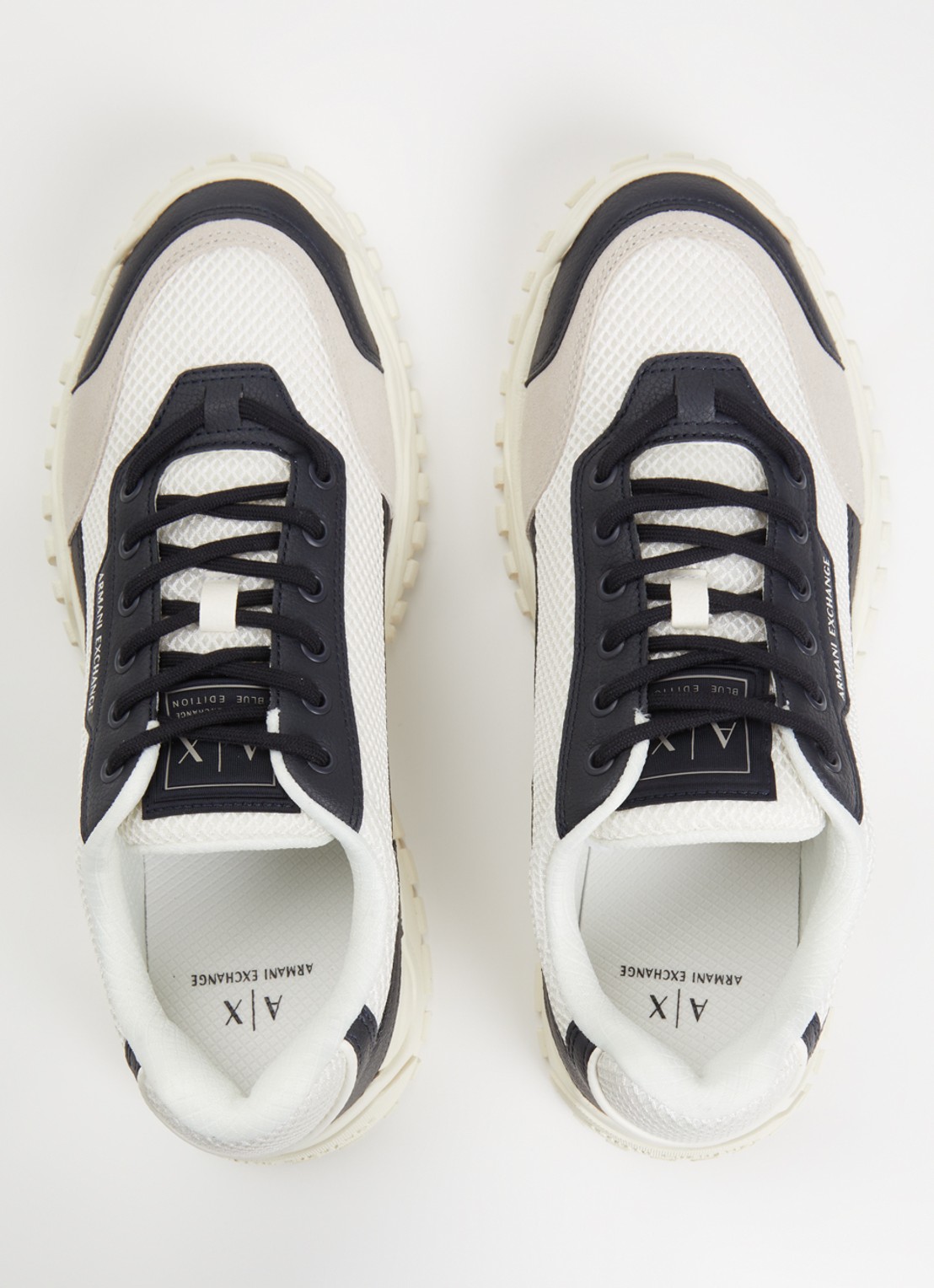 Armani Sneaker met leren details - detail 3 gebroken wit
