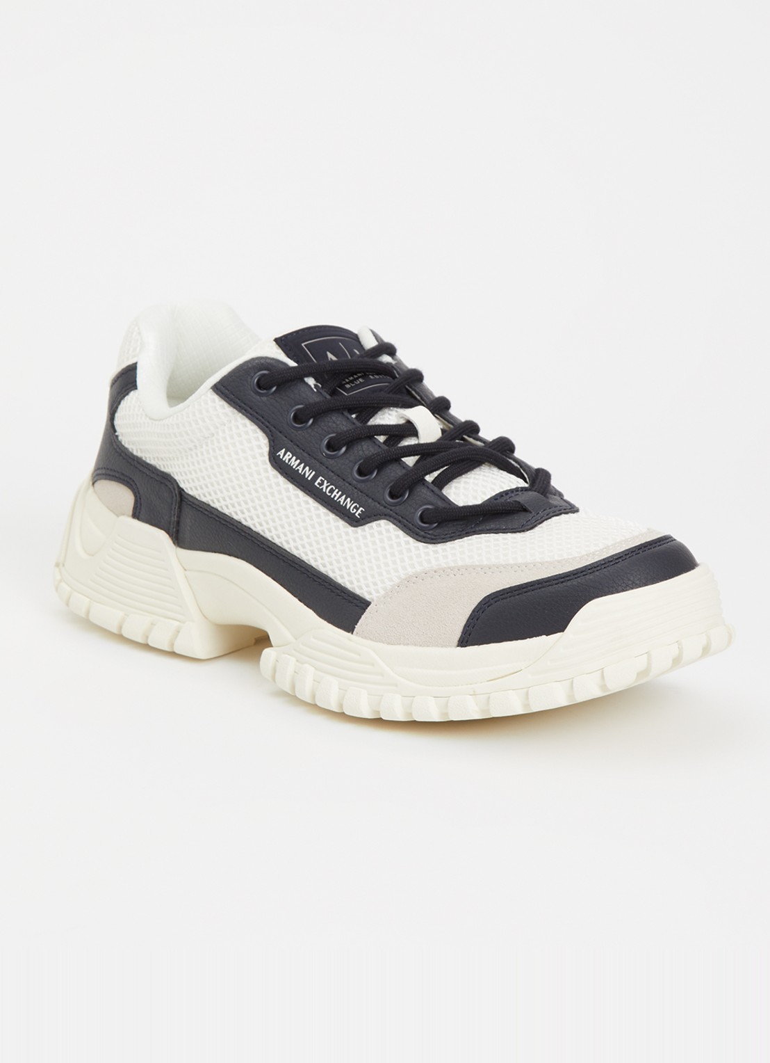 Armani Sneaker met leren details - voorkant 5 gebroken wit