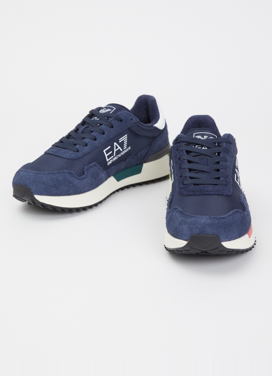 Armani Sneaker met logo en suède details - detail 3 indigo