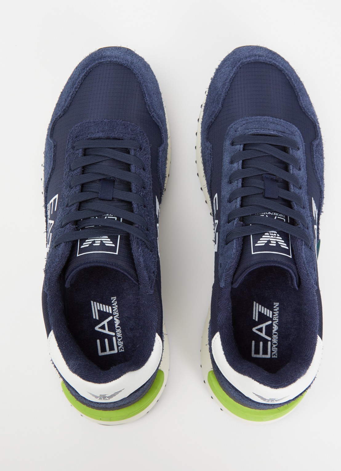 Armani Sneaker met logo en suède details - detail 4 indigo