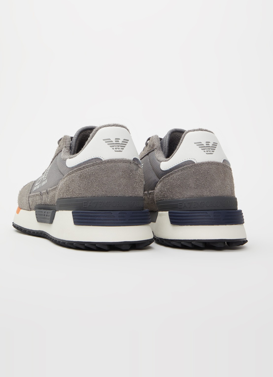 Armani Sneaker met logo en suède details - achterkant 4 grijs