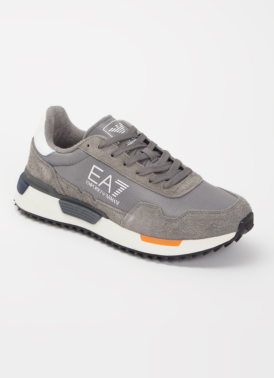 Armani Sneaker met logo en suède details - voorkant 5 grijs