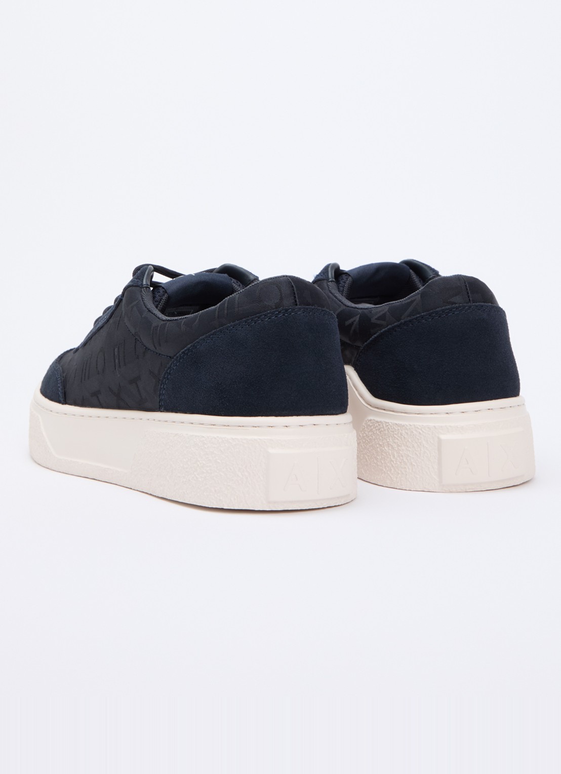 Armani Sneaker met logoprint en details van suède - achterkant 2 donkerblauw