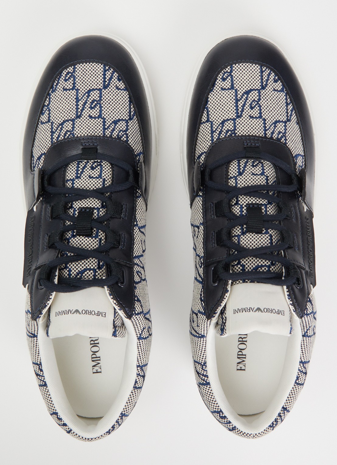 Armani Sneaker met logoprint - detail 4 donkerblauw