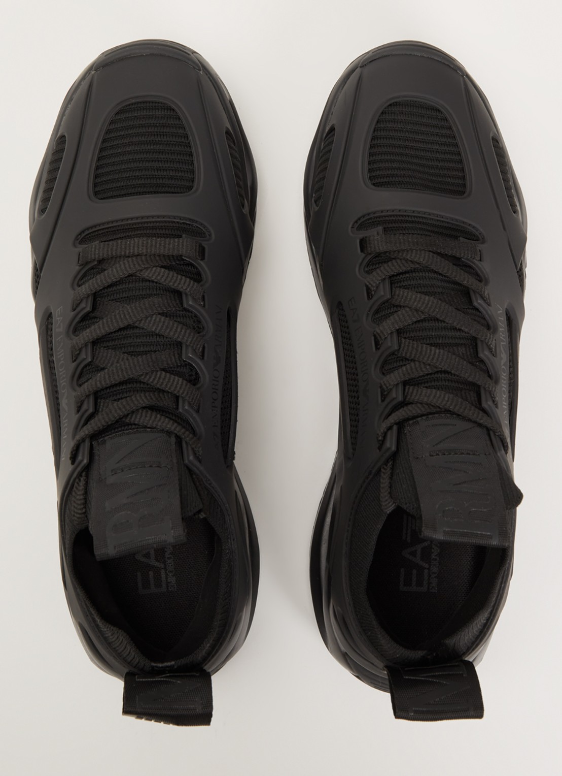 Armani Sneaker met mesh details en logo - detail 3 zwart