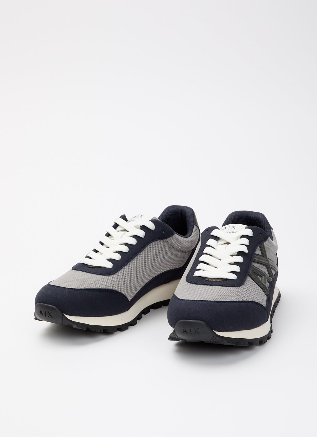 Armani Sneaker met mesh details en logo - detail 3 donkerblauw