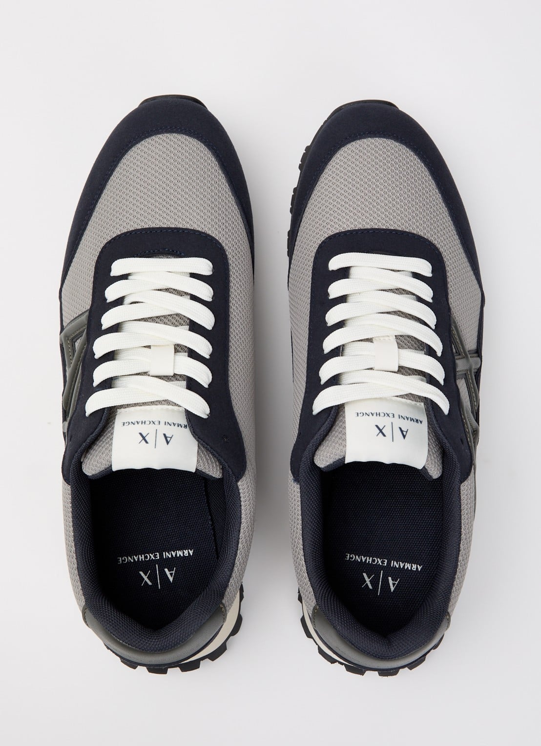 Armani Sneaker met mesh details en logo - detail 4 donkerblauw