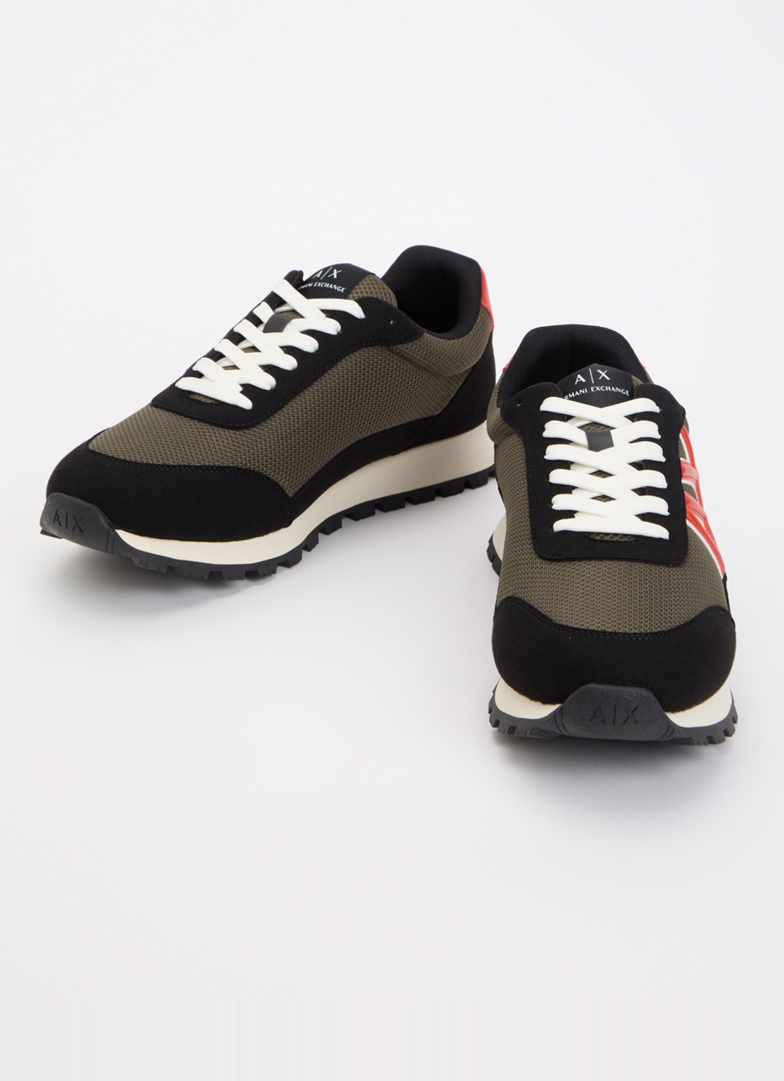 Armani Sneaker met mesh details en logo - detail donkergroen