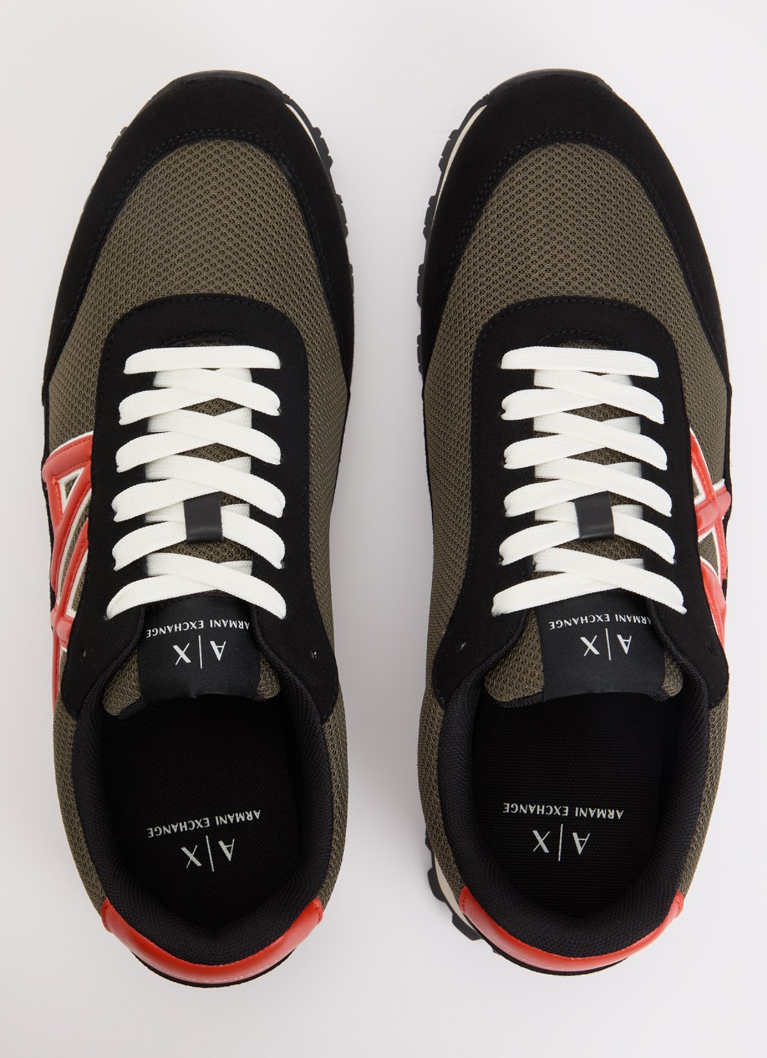 Armani Sneaker met mesh details en logo - detail 2 donkergroen