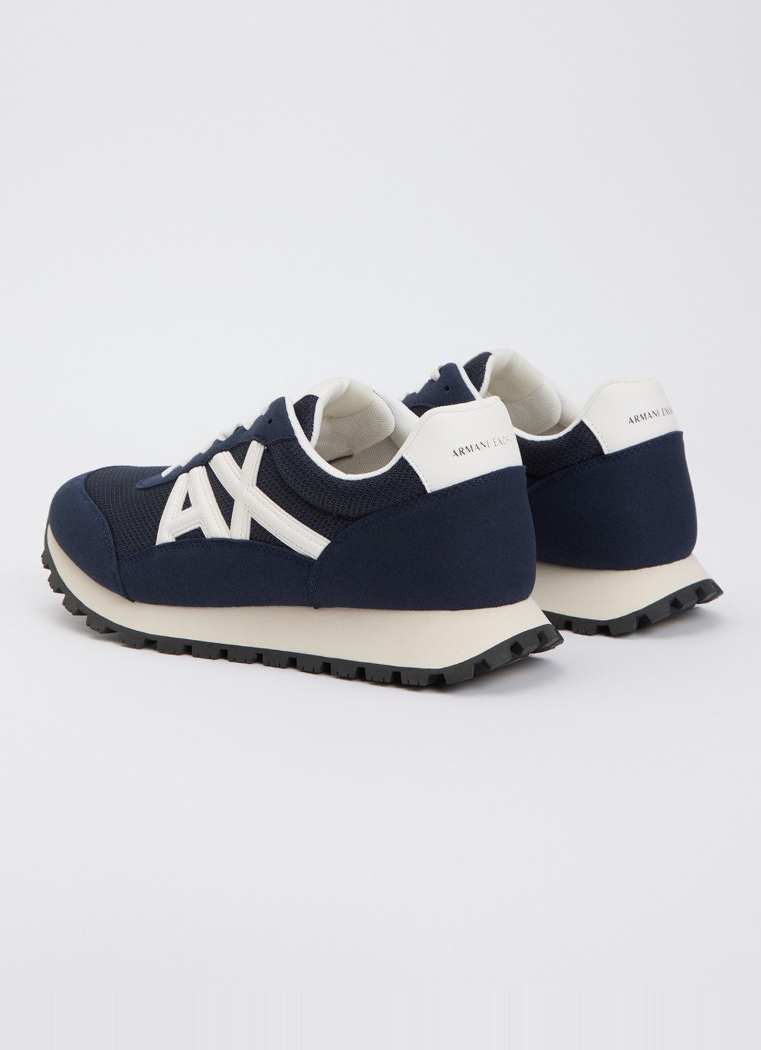 Armani Sneaker met mesh details en logo - achterkant 2 blauw