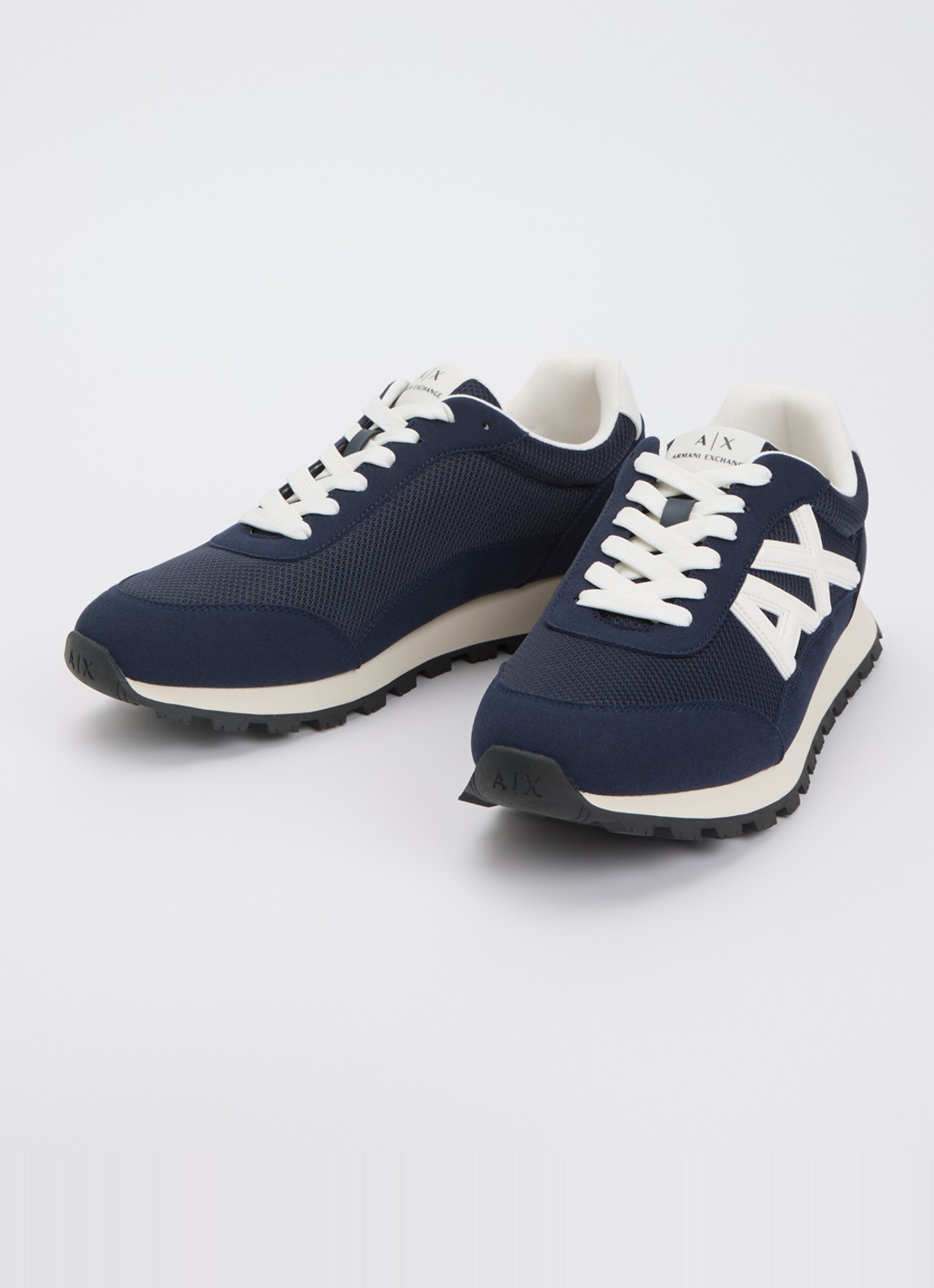 Armani Sneaker met mesh details en logo - detail 3 blauw