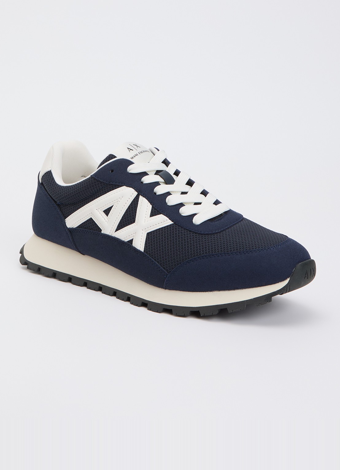 Armani Sneaker met mesh details en logo - voorkant blauw
