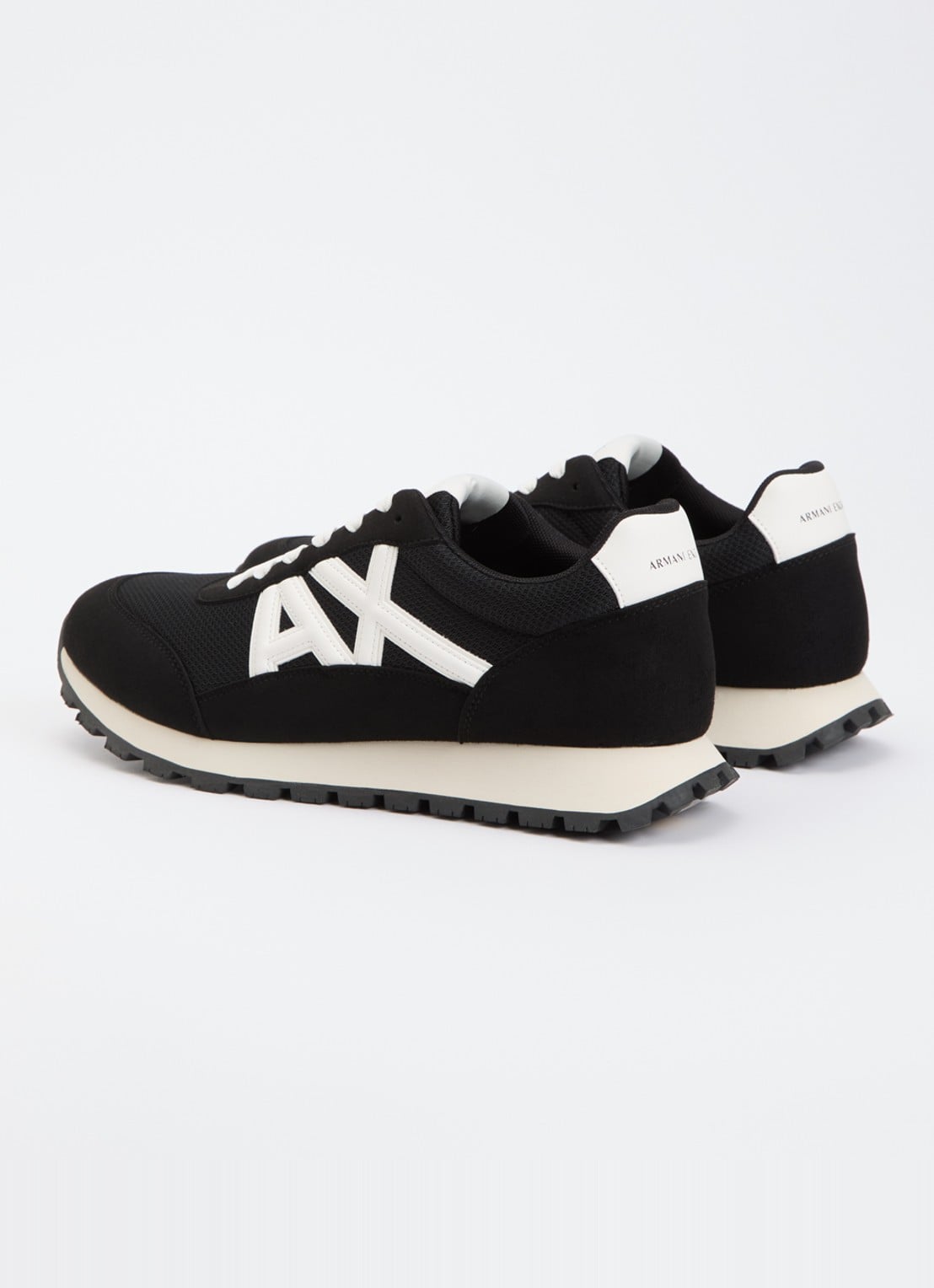 Armani Sneaker met mesh details en logo - achterkant zwart