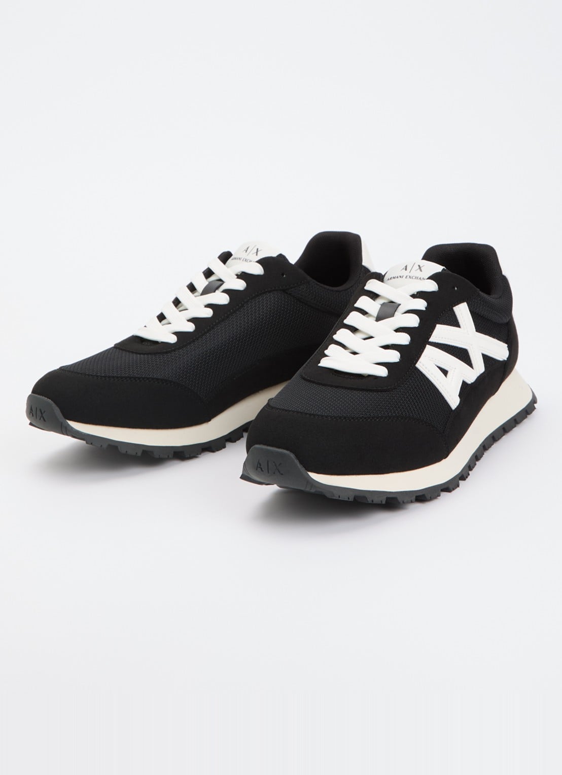 Armani Sneaker met mesh details en logo - detail 2 zwart