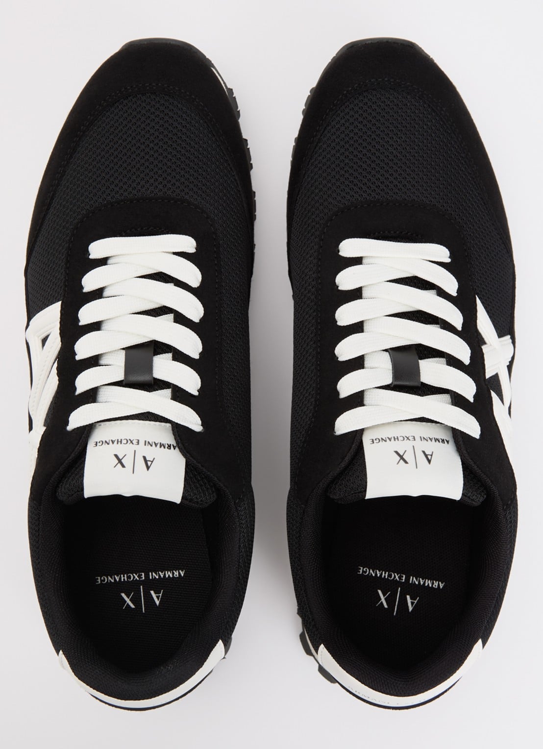 Armani Sneaker met mesh details en logo - detail 3 zwart