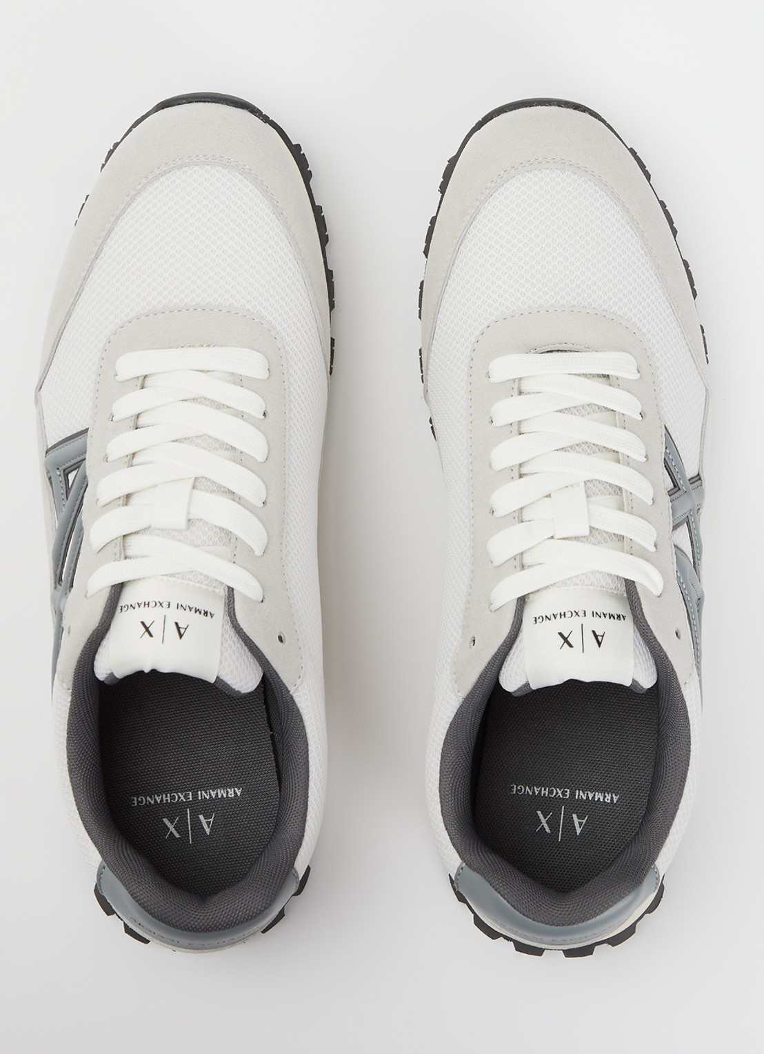 Armani Sneaker met mesh details en logo - detail 4 lichtgrijs