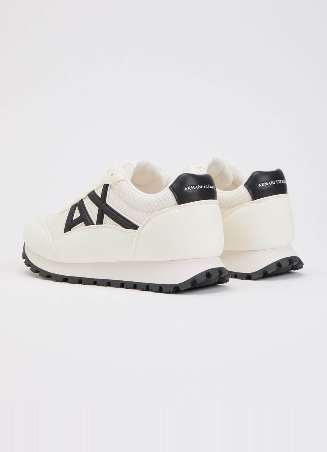 Armani Sneaker met mesh details en logo - achterkant ivoor