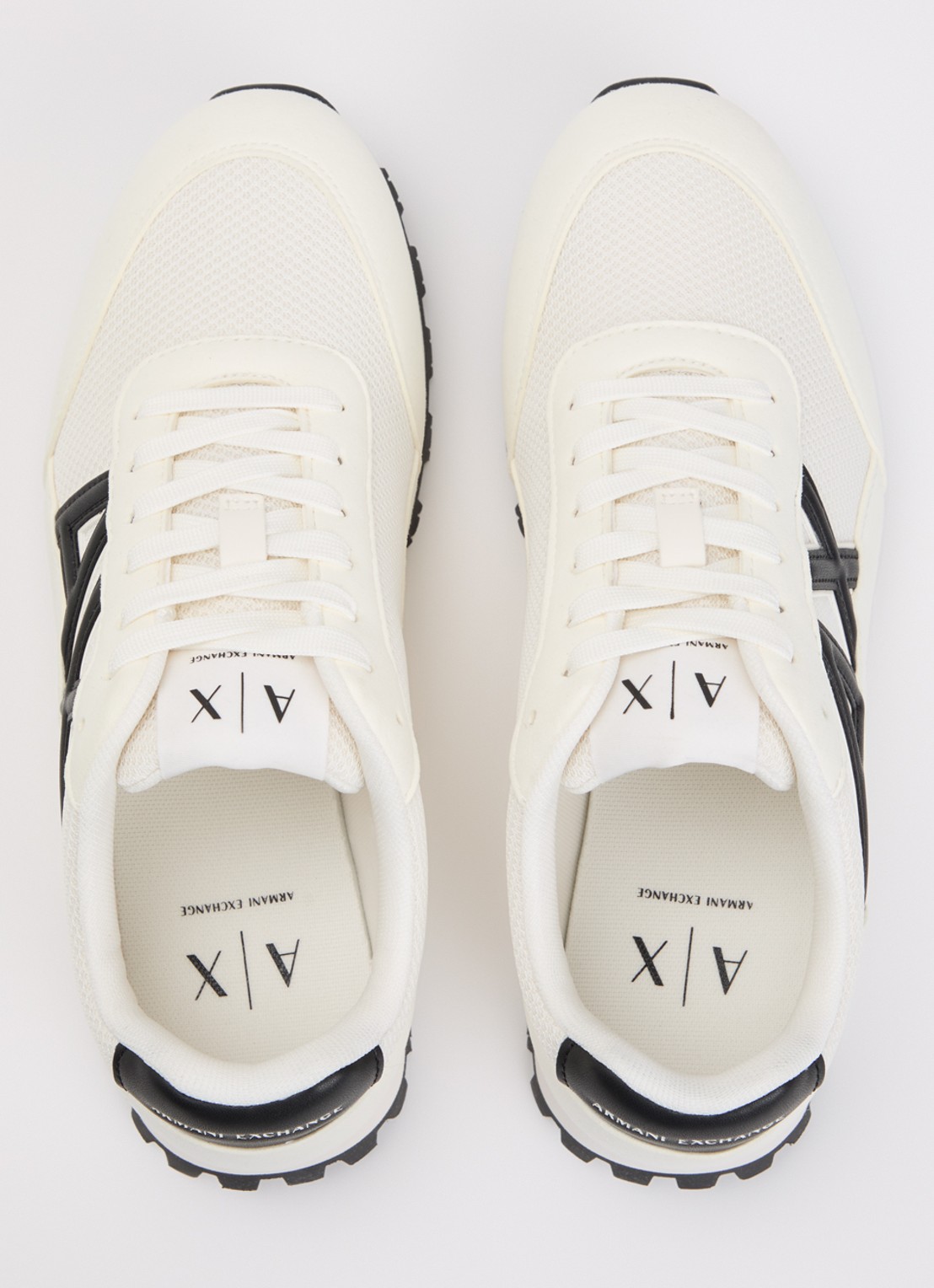 Armani Sneaker met mesh details en logo - detail 3 ivoor