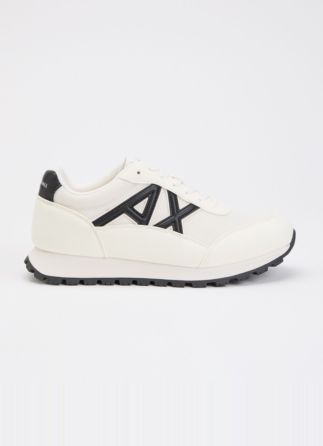 Armani Sneaker met mesh details en logo - voorkant 5 ivoor