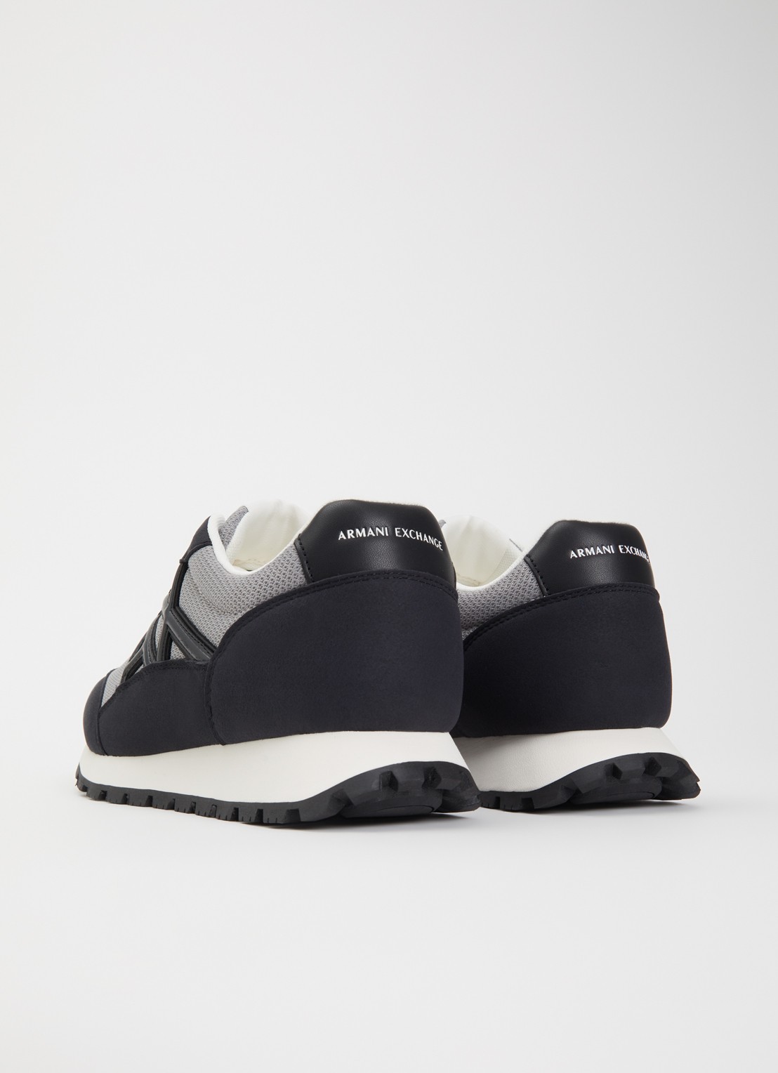 Armani Sneaker met mesh details en logo - achterkant 2 middengrijs