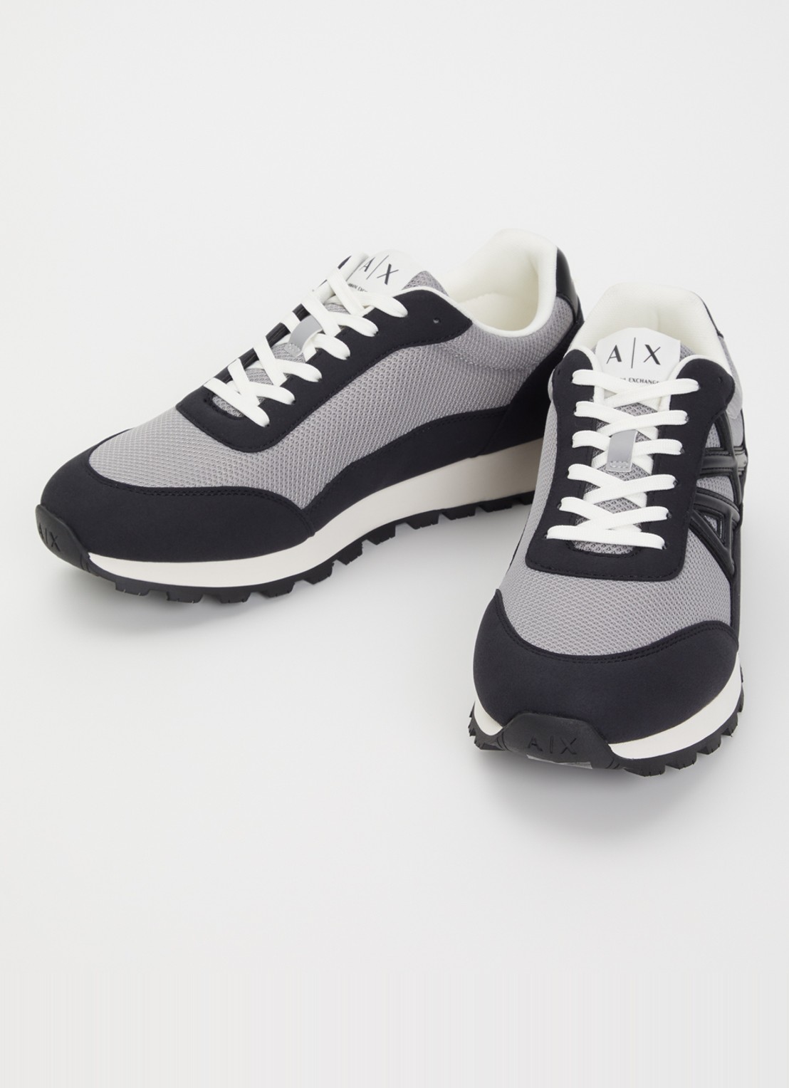 Armani Sneaker met mesh details en logo - detail 3 middengrijs