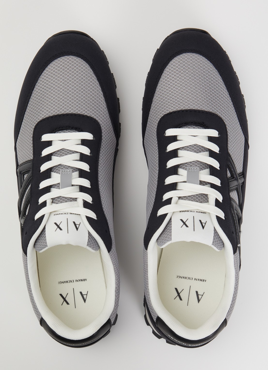 Armani Sneaker met mesh details en logo - detail 4 middengrijs