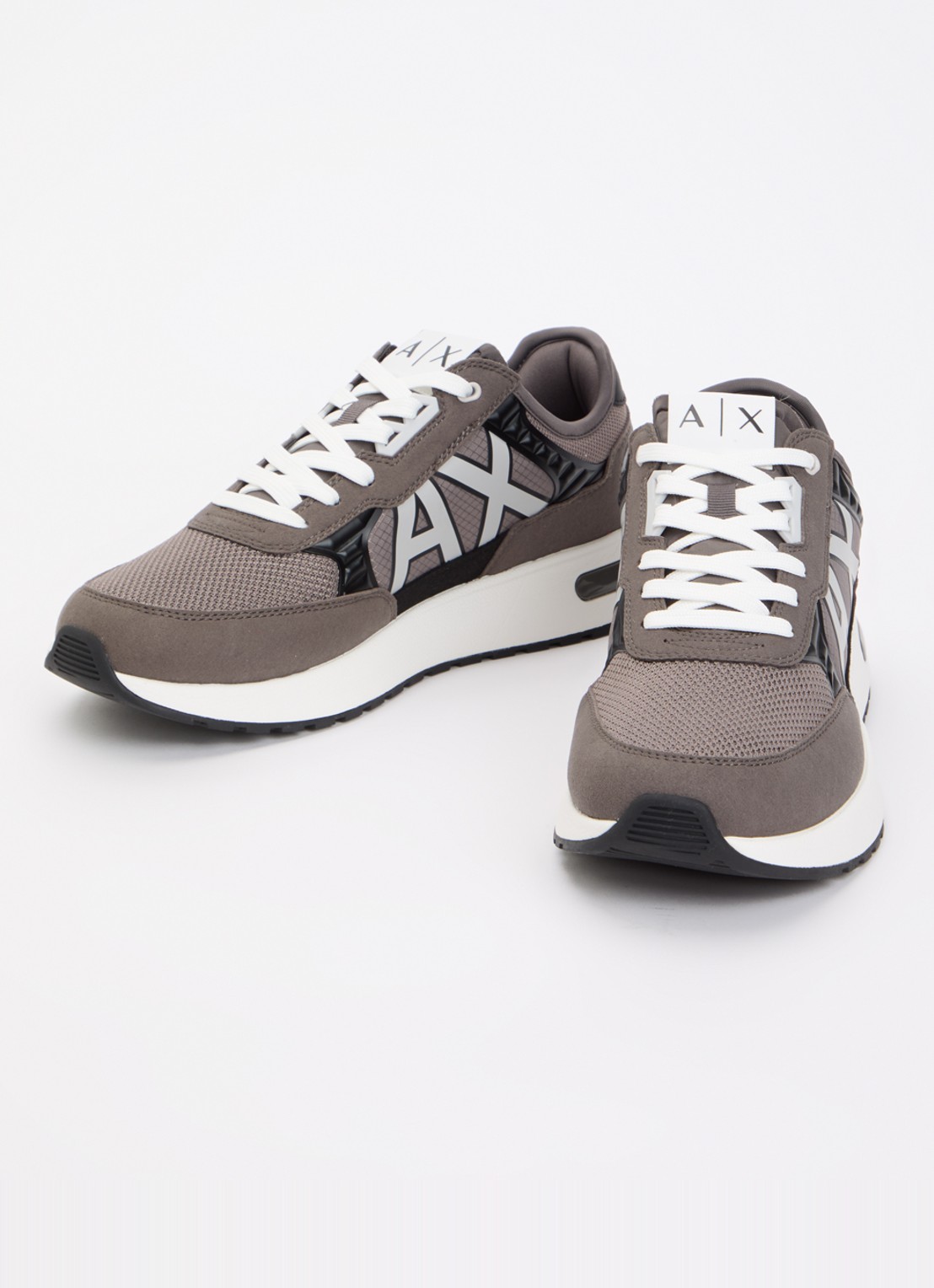 Armani Sneaker met mesh details - detail 2 donkergrijs
