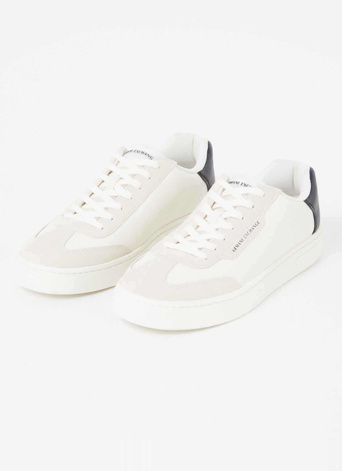 Armani Sneaker met suède details en logo - detail 2 zwart