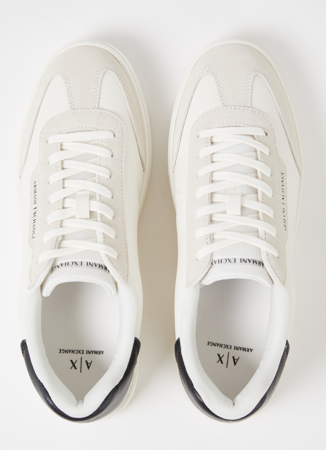 Armani Sneaker met suède details en logo - detail 3 zwart