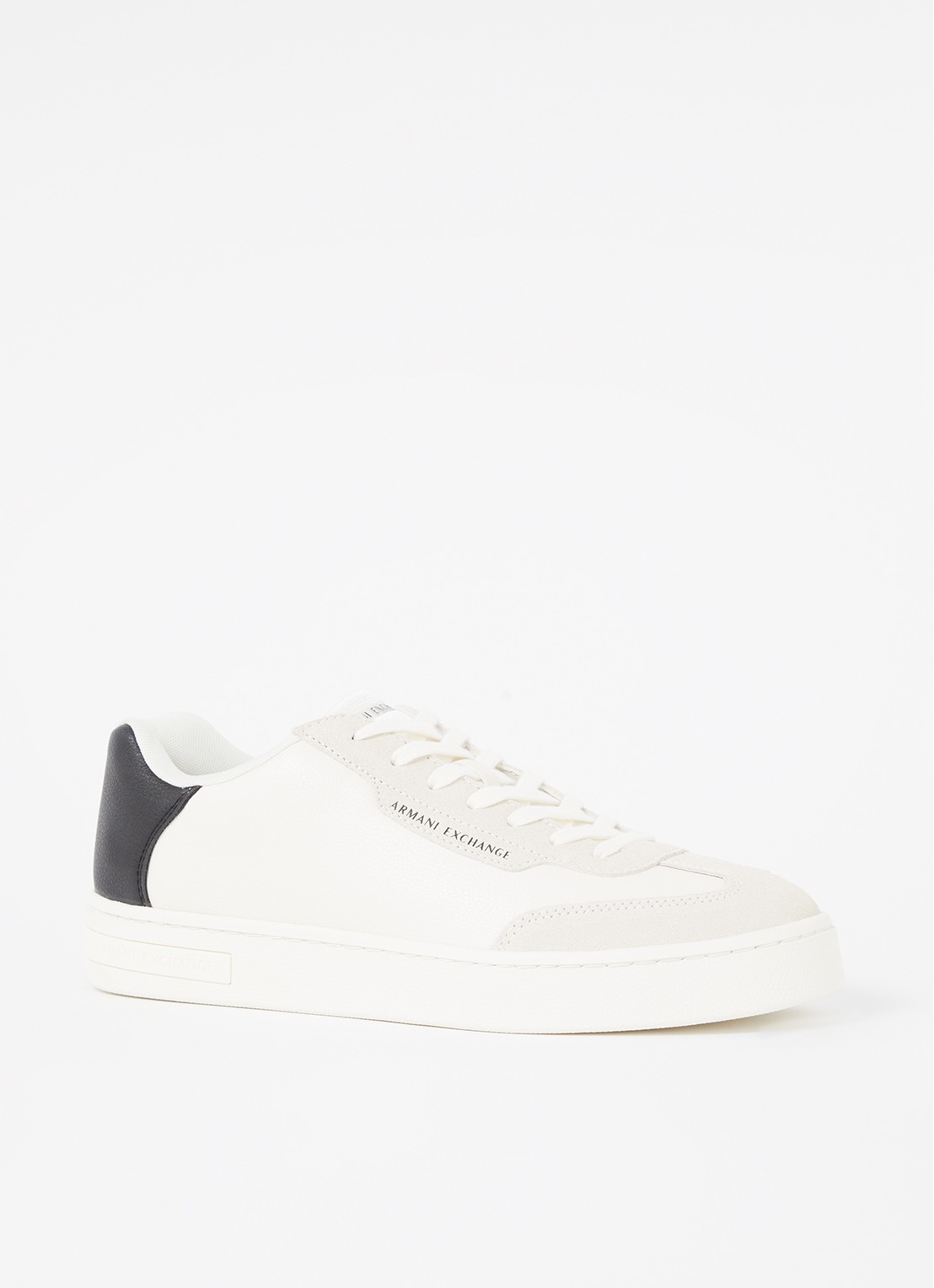 Armani Sneaker met suède details en logo - voorkant 5 zwart