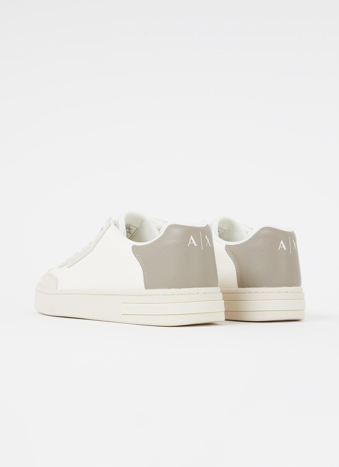 Armani Sneaker met suède details en logo - achterkant beige