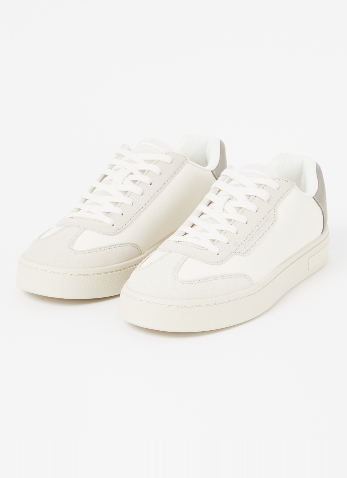 Armani Sneaker met suède details en logo - detail 2 beige