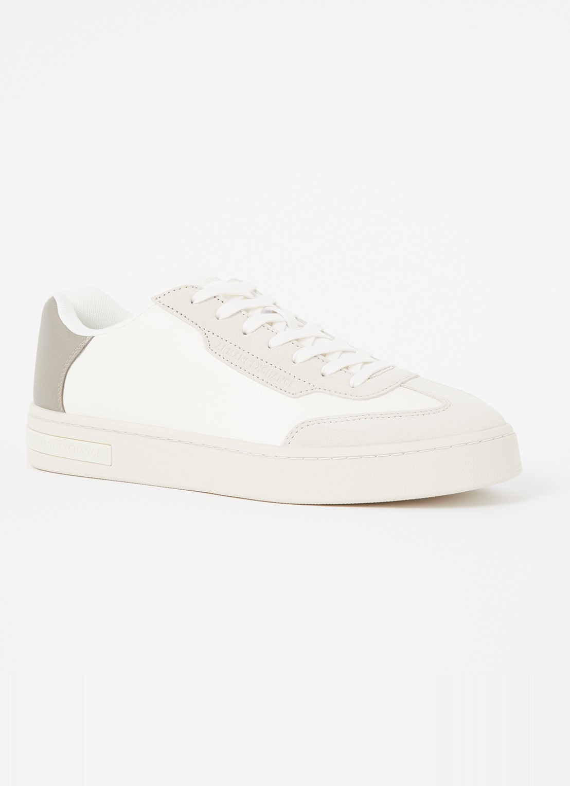 Armani Sneaker met suède details en logo - voorkant 5 beige