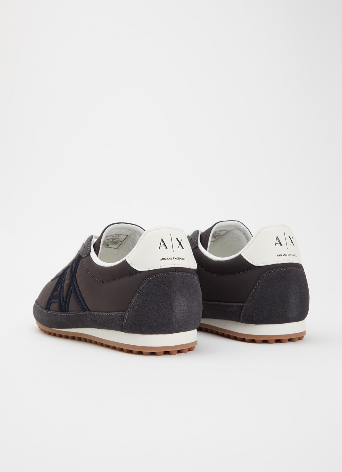 Armani Sneaker met suède details en logo - achterkant 4 donkerblauw