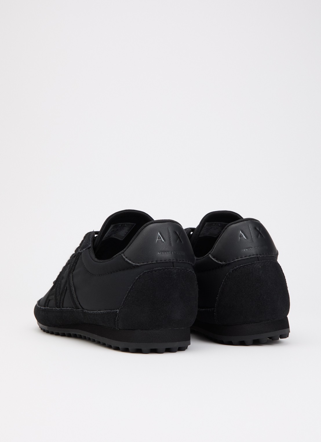 Armani Sneaker met suède details en logo - achterkant 4 zwart