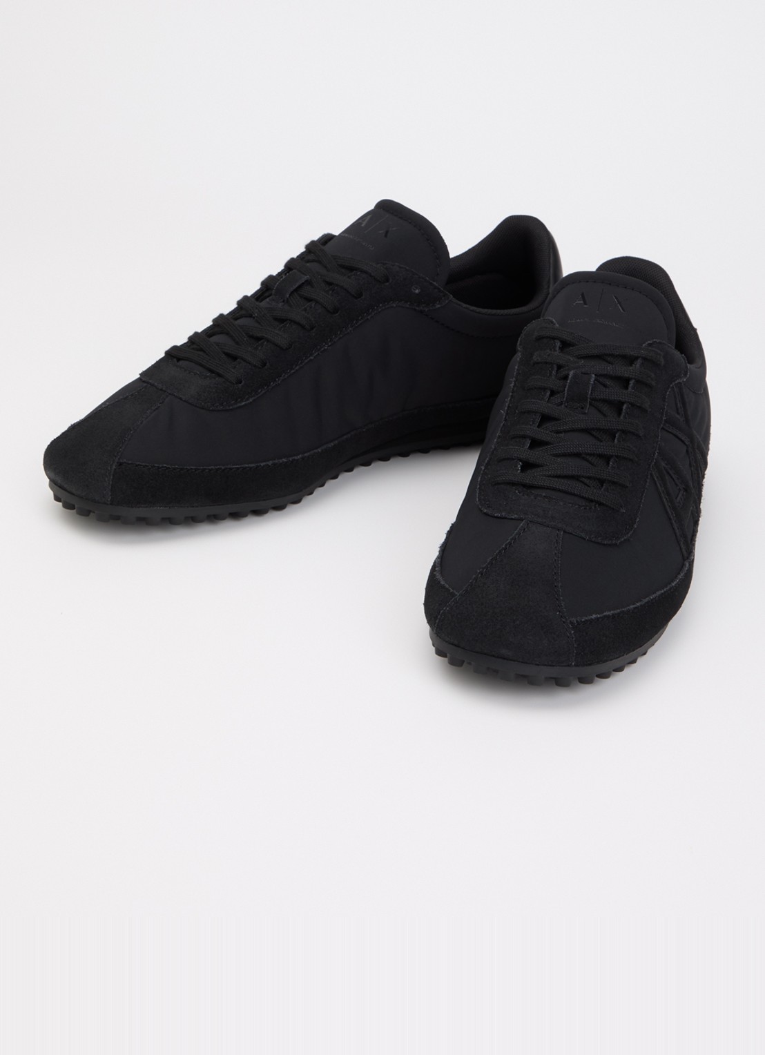 Armani Sneaker met suède details en logo - detail zwart
