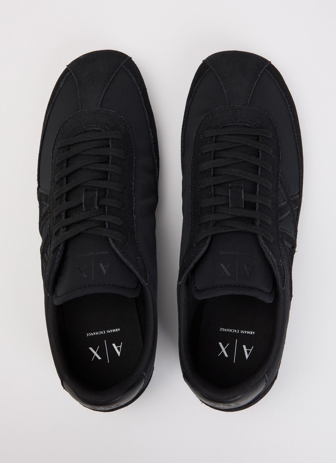 Armani Sneaker met suède details en logo - detail 2 zwart