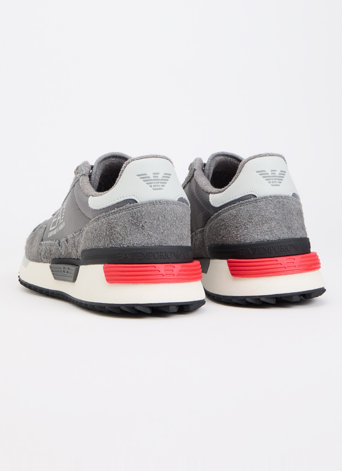 Armani Sneaker suède details en logo - achterkant 5 grijs